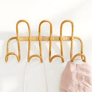 Home Accessories Rattan Door Hooks Natural Wood Wall Hanging Decorative Hook for Coat Scarf <b>Hat</b> Hanger - Product Image 4