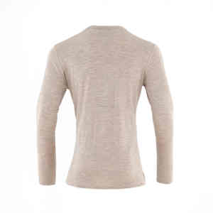 Camiseta personalizada 100% de lana merino para hombre, transpirable, cómoda, a la moda, informal, de manga larga, camiseta - Product Image 2