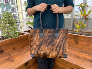 กระเป๋าหนังวัวทำมือขนาดใหญ่ทำด้วยมือกระเป๋าสะพายไหล่กระเป๋าถือเก็บขนได้กระเป๋าช้อปปิ้งสำหรับผู้หญิง - Product Image 2