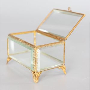 Boîtes de rangement en verre biseauté faites à la main et personnalisées avec cadre en laiton pour organiser les bijoux, boîtes en métal et en verre - Product Image 6