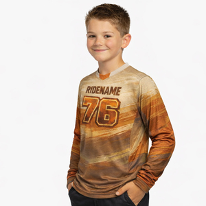 เสื้อแข่งรถเด็กปรับแต่งได้ 100% โพลีเอสเตอร์ ระบายอากาศได้ดี สำหรับรถออโต้และมอเตอร์ไซค์  ชุดแข่งรถมอเตอร์ครอส MX แบบซับลิเมชั่น - Product Image 4