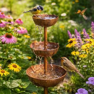 Cadena de lluvia con forma de 3 cuencos, perfecta para decoración exterior de jardines y como elemento decorativo para la recolección de agua de lluvia. Venta al por mayor desde India. - Product Image 3