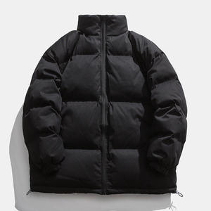 2025 Winter Men's Custom Logo Nylon Black Hooded Puffer <b>Jackets</b> Coat Light Warm Duck Feather Bubble Puff Filled Canvas Cheap - Product Image 1