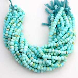 Perles de pierres précieuses en opale bleue naturelle traitée thermiquement, lisses, en forme de rondelle, pour la fabrication de bijoux, vente en gros, qualité supérieure - Product Image 4