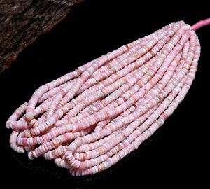 ลูกปัดโอปอลสีชมพูธรรมชาติทรงเฮชิ ขนาด 6-7 มม. ลูกปัดโอปอลสีชมพูทรงล้อเรียบ สำหรับทำเครื่องประดับ ขายส่งจำนวนมาก ลูกปัดพลอย 16 นิ้ว - Product Image 4