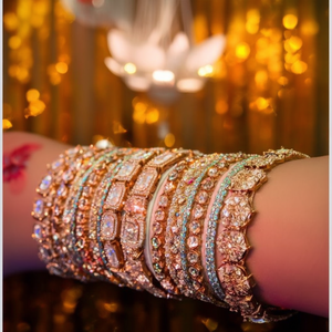 Sparkling Crystal Bracelets & <b>Bangles</b> <b>Set</b> 10575633MG_2.6 for Weddings & Festive Wear - Product Image 3