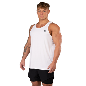 Débardeur blanc pour homme, dos nageur, ultraléger, sans manches, pour la gym, la course, le fitness, l'entraînement, OEM en gros - Product Image 2