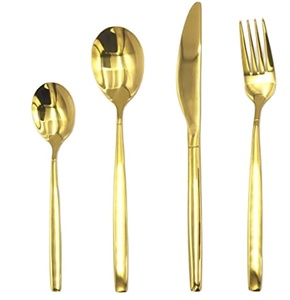 ช้อนส้อมตกแต่งสีทองสําหรับร้านอาหารโฮมคาเฟ่และโรงอาหารใช้ช้อนมีดชุดช้อนส้อมบ้านครัวอุปกรณ์ Flatware - Product Image 1