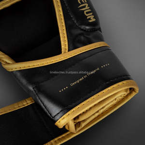 Gants d'entraînement de boxe MMA demi-doigts en cuir véritable de haute qualité, personnalisables, avec fermeture auto-agrippante et respirants, vente en gros - Product Image 5
