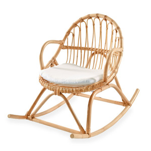Fauteuil à bascule en rotin de petite taille pour tout-petits, chaise à bascule naturelle pour enfants, chaises à bascule en bois - Product Image 2