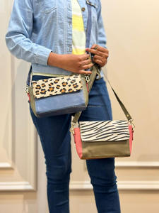 New Handcrafted Genuine Recycled Leather <b>Sling</b> <b>Bags</b> Stylish <b>Women</b> Animal Print Fur Leather Crossbody <b>Bag</b> Casual Multicolor <b>Bags</b> - Product Image 2