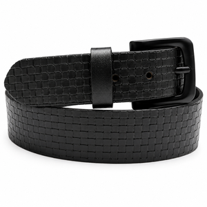 Cinturón de Cuero Casual Negro Premium para Hombre, 40 mm de Ancho, Hebilla con Recubrimiento en Polvo, Cinturón para Uso Diario - Product Image 3