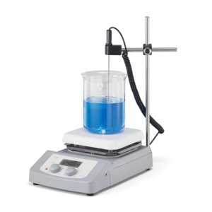 Agitador Magnético Digital con Placa Calefactora de Cerámica, Pantalla LCD y Sonda de Temperatura para Mezcla Química en Laboratorio - Product Image 1