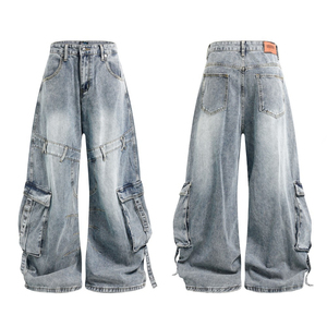 Wholesale <b>Mens</b> Custom Straight Fit Denim Pants 100% Cotton Premium Quality Heavy Duty <b>Work</b> Trousers - Product Image 5