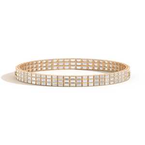 Custom 14K 18K <b>Solid</b> Gold 32 Carat Baguette Cut Lab Grown Diamond 9.7mm Wide Convertible 2 in 1 Choker <b>Necklace</b> Women Wholesale - Product Image 1
