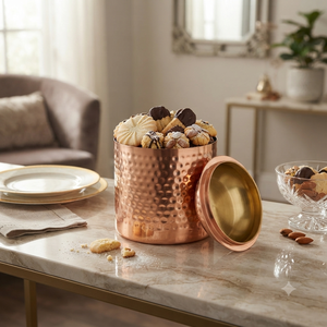 Pure Copper <b>Kitchen</b> <b>Storage</b> Canister Set with Airtight Lid, Copper <b>Storage</b> <b>Jar</b> <b>for</b> Salt Sugar Tea Coffee Spices, Handmade Food - Product Image 2