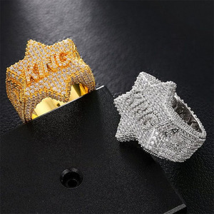 <b>Mens</b> 925 <b>Silver</b> Lab Grown Diamond <b>Ring</b> Gold Tone Iced Out Geometric Statement <b>Ring</b> Luxury Bold Fashion Gift <b>Ring</b> for <b>Men</b> - Product Image 2