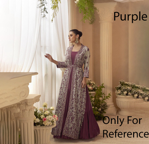 Best Seller Traditional Ethnic Indian Pakistani Gown & Dupatta Set Georgette With Embroidery Work Full Stitching Party Wear - Product Image 1