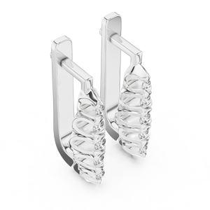 Boucles d'oreilles pendantes en or blanc 18 carats plaqué rhodium, élégantes et luxueuses, avec diamants de laboratoire taille ronde, 1 carat - Product Image 2