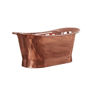Bañera Ovalada de Cobre Pulido, de Lujo, Independiente, Elegante, Estilo Vintage, con Diseño Artesanal - Product Image 1