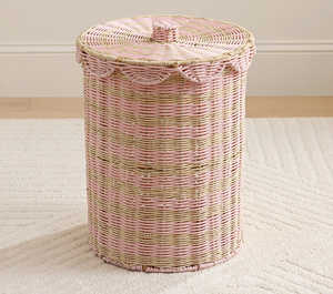 Best Choice Boho Style Intricate Natural Rattan Clothes Organizer Modern Minimalism Floor Storage <b>Basket</b> Wholesale - Product Image 3