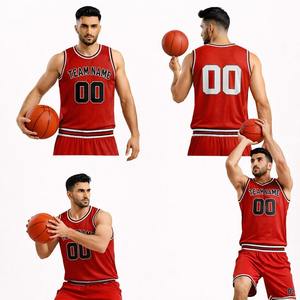 Seragam Basket Kustom Five B, Jersey dan Celana Pendek Putih dan Merah, Set Pakaian Olahraga Tim Profesional yang Bernapas, Dapat Dipersonalisasi untuk Pertandingan - Product Image 5