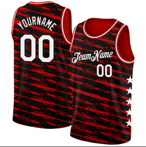 Camiseta de Baloncesto Roja Personalizada con Impresión por Transferencia de Calor, Transpirable, 100% Poliéster, Anti-UV, de Secado Rápido, Unisex, para Adultos, para Todas las Temporadas - Product Image 3