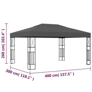 Auvent et gazebo en tissu anthracite 9.8 'x 13.1' Pergola - Product Image 6