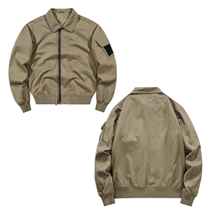 Men's <b>Jacket</b> Solid Color Zipper Closure Casual Autumn Wear Windproof Turn-down Collar Regular Fit - Product Image 3