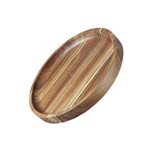Plateau de service rectangulaire en bois fait main, finition polie, couleur unie, design minimaliste, vaisselle et assiettes, assiette ovale en bois - Product Image 4