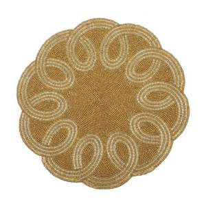 Handcrafted <b>Seed</b> Bead Placemats with Intricate Embroidery Customizable Color & Size for Home Decor Needlework - Product Image 4