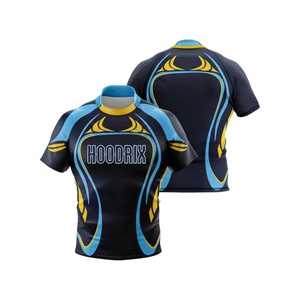 Maillot de rugby à sublimation intégrale avec tissu interlock en polyester durable, design personnalisé pour équipes professionnelles Hoodrix - Product Image 1
