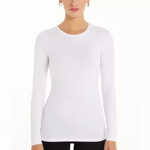 Camiseta Casual de Moda para Mujer, Corte Regular, Estilo Urbano, Venta al Por Mayor OEM, Alta Calidad, Lisa, Verano, Antiarrugas, Secado Rápido - Product Image 3
