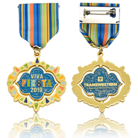 Cinta de Honor Personalizada al por Mayor de Aleación de Zinc Fundida a Presión, Electrochapada y Tallada con Roseta para Medallas de Honor