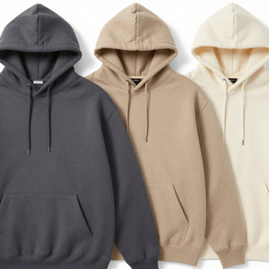Sweat à capuche oversize pour homme de qualité supérieure, sans cordon, en molleton 100% coton épais et respirant, coupe courte - Product Image 5