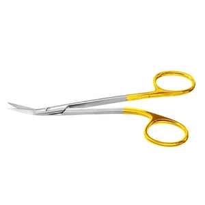 Ciseaux à pointe incurvée en acier inoxydable de qualité supérieure, lame tranchante, durables pour les poils du nez et les soins des sourcils, avec logo personnalisé - Product Image 1