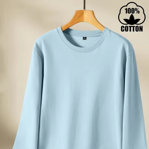 เสื้อยืดผู้ชายสไตล์พรีเมียมใหม่ ดีไซน์สั่งทำพิเศษ ไซส์ใหญ่ แขนยาว ผ้าฝ้ายระบายอากาศ พร้อมโลโก้สั่งทำ - Product Image 3