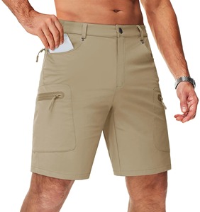 Men's Cargo Shorts Solid Color Quick Dry <b>Elastic</b> Waist Bermuda Length Casual Outdoor Wear With Multiple Pockets - Product Image 4