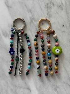Handmade Eco-Friendly Classic Decorative Embroidery Beaded <b>Keychain</b> with <b>Customized</b> Pattern for Car Keys and Handbags - Product Image 1