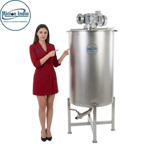 เครื่องผสมสแตนเลสเกรดอาหาร Micron India พร้อมเครื่องกวนด้านบนสำหรับการผลิตเครื่องดื่มอัดลม 440V 2000W - Product Image 6