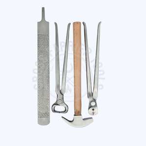 Kit de Herramientas para Herrador con Estuche, Herramienta para Extraer Clavos, Martillo de Empujar, Lima de Doble Cara y Cortaúñas Afilado para Pezuñas - Product Image 6