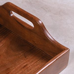 Elegante Bandeja Rectangular para Servir con Asas Metálicas, Material de Madera Ecológico, Diseño de Lujo para Uso Doméstico - Product Image 6