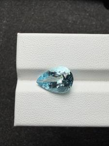 Piedra Preciosa de Aguamarina Azul Natural, Gema Suelta, Color Santa María Genuino, para Joyería, Anillo, Colgante, Regalo para Coleccionistas, 4.00 ct, Forma de Pera - Product Image 2