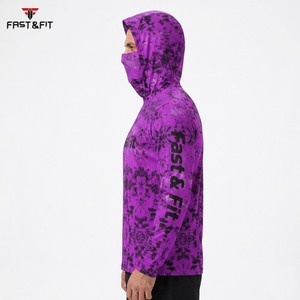 100% Polyester Comfortable Breathable Fishing Hoodies Casual Long Sleeve with Sublimated Design Waterproof Feature - Product Image 3