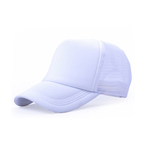 Gorra de béisbol de malla lisa personalizada barata, gorra de camionero de espuma en blanco - Product Image 1