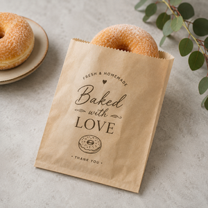 Bolsas de Papel Antigrasa para Donuts con Asas Troqueladas, Ecológicas, Biodegradables, Impresión Offset, Reciclables, Bolsas Estándar para Envasado de Alimentos - Product Image 2