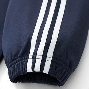 En Stock, Listo para Enviar, Ropa Urbana al por Mayor, ODM, Sudadera con Cuello Polo a Rayas de Color, 380 g/m², 100 % Algodón - Product Image 3