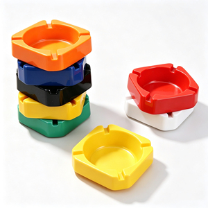 Cendrier en plastique sans fumée de luxe personnalisé OEM ODM avec logo, couleur et taille sur mesure, résistant à la chaleur, facile à nettoyer, pour bars à cigarettes et hôtels - Product Image 1