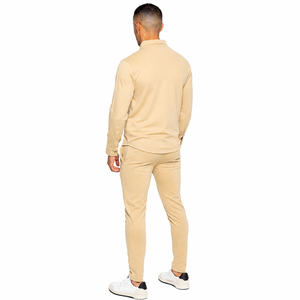 Trajes Deportivos de Invierno Ecológicos para Hombre, Color Beige, Manga Larga, Cierre de Botones, Corte Regular, Bolsillos Laterales - Product Image 2