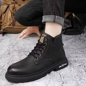 Botas para Hombre, Otoño Invierno, Nueva Colección, Talla Grande, Sin Cordones, Parte Superior de PU, Suela de Goma, Casuales para Exteriores, Costuras Hechas a Mano - Product Image 5